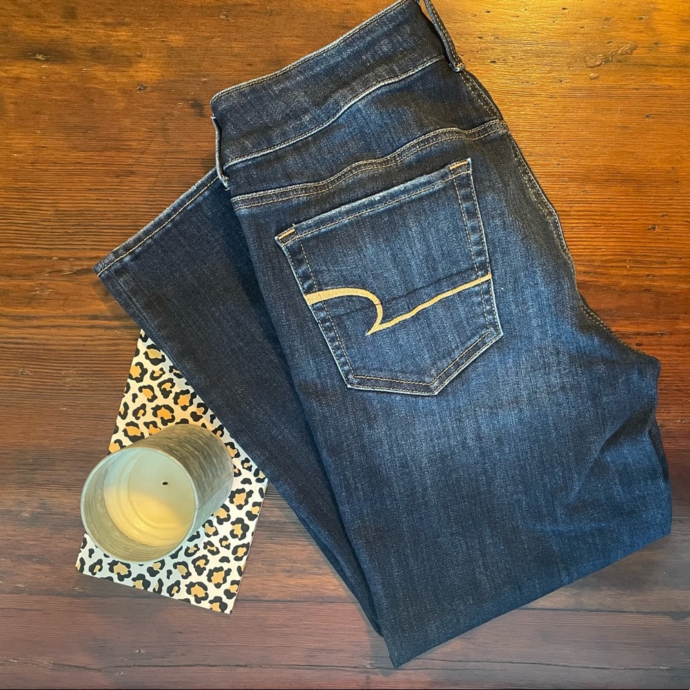 American Eagle Dark Wash Artist Crop Capri Jeans